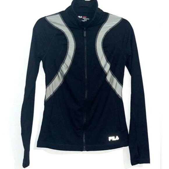 Fila Sport Womens Running Jacket XS Black & Gray Polyester/Nylon - Picture 1 of 7